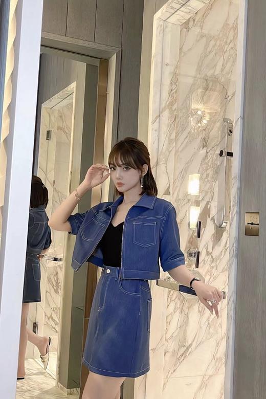 LNNNS 单宁翻领牛仔外套半裙套装 18275 商品图3