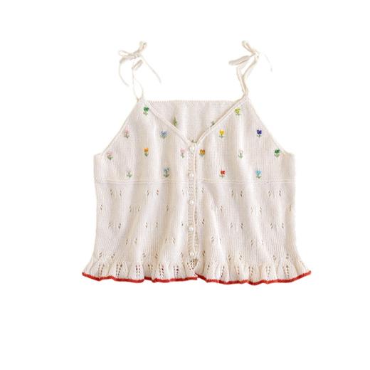 苏苏姐家繁花点点手工diy编织吊带毛线团亚麻蕾丝自制衣服材料包 商品图4