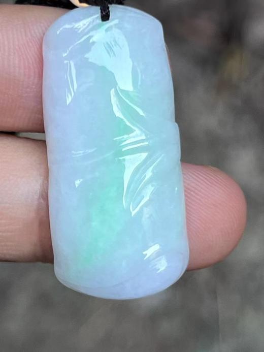 【云意轩翡翠】编号：9428 白底青翡翠竹节  天然翡翠 附证书 商品图0