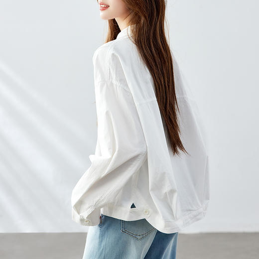 馥迦文艺圆领立领长袖衬衫 商品图9