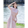 LSB3689粉色奥黛旗袍2025新款高考旗开得胜女夏季新中式日常订婚礼服裙 商品缩略图2