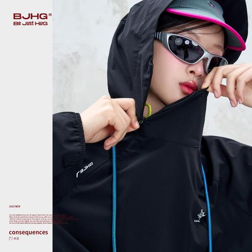 BJHG不计后果2025新款防晒衣女夏季潮轻薄透气撞色拼接防晒服外套 商品图3