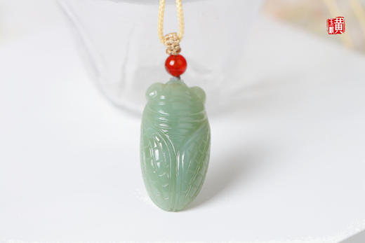 和田碧玉玉蝉【一鸣惊人】吊坠 配精美挂绳 商品图0