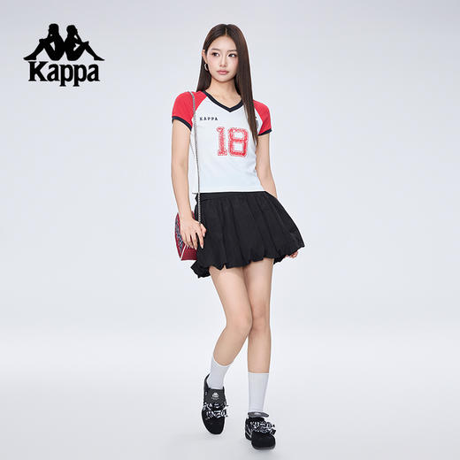 Kappa卡帕背靠背2025新款夏季运动短裙女户外休闲裙子训练百褶裙KPDJBQQ11 商品图4