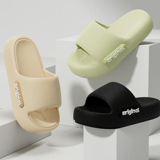 「2025夏季新款」eva情侣男女潮流凉拖鞋 休闲防水防滑厚底一字拖 商品图2