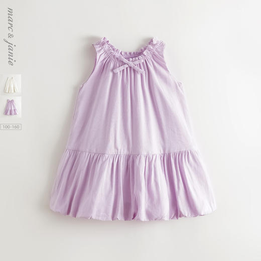 马克珍妮女童甜美花苞亚麻背心裙 儿童连衣裙夏装裙子新款550872
 商品图0