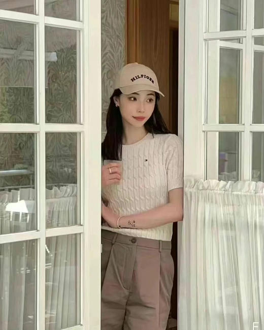 更多新色加入！！！¥350美国直邮Tommy女士麻花螺纹针织衫短袖 商品图3