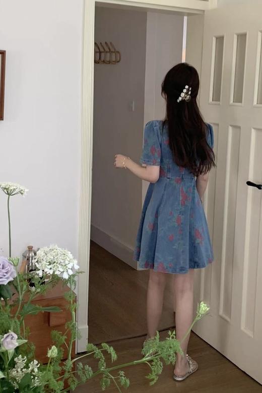 ANSUABEL 甜美个性玫瑰花牛仔连衣裙 18269 商品图5