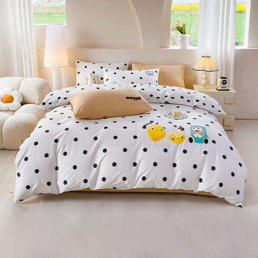  匹鲁儿童床品A类全棉绣花学生床单床笠被套纯棉可爱风床上用品件套 商品图7