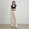 【五折购】熙世界宽松bf慵懒风通勤西装阔腿裤女夏薄款垂感窄版休闲直筒长裤 商品缩略图4