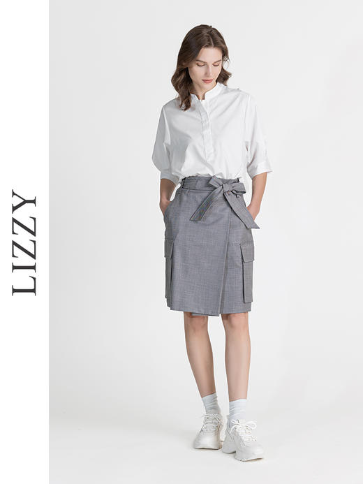 LIZZY 时尚气质通勤都市休闲工装风A字半身裙7714 商品图2