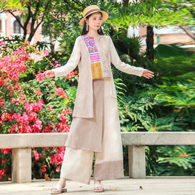 【出游新品】霜降拼撞阔腿裤 | 松紧腰设计 | 现货加急发