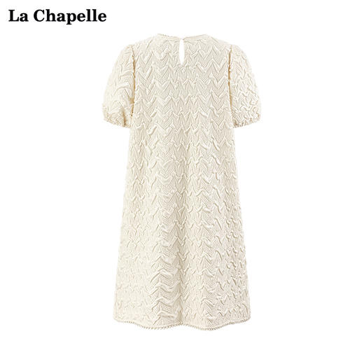 会员福利【莱赛尔！轻奢高品质】拉夏贝尔/La Chapelle法式名媛风高级感圆领短袖连衣裙女气质直筒裙 商品图2