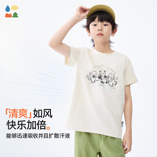 【富春江露营T恤】森林棠25夏款儿童国风插画吸湿速干短袖T恤40322505 商品图1