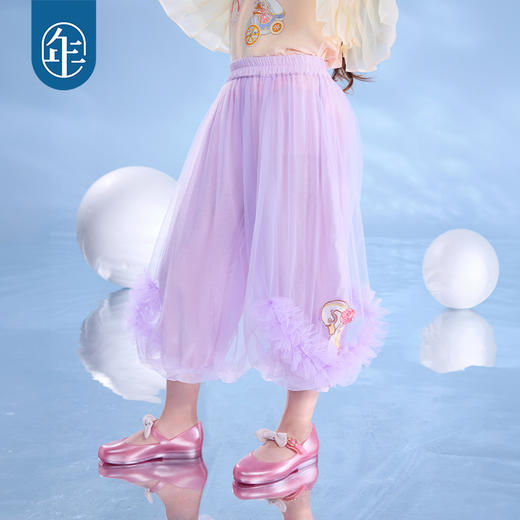 年衣2025年夏季新款女童凉感宽松束脚裤七分裤天鹅舞会长裤 商品图3