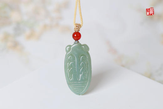 和田碧玉玉蝉【一鸣惊人】吊坠 配精美挂绳 商品图2