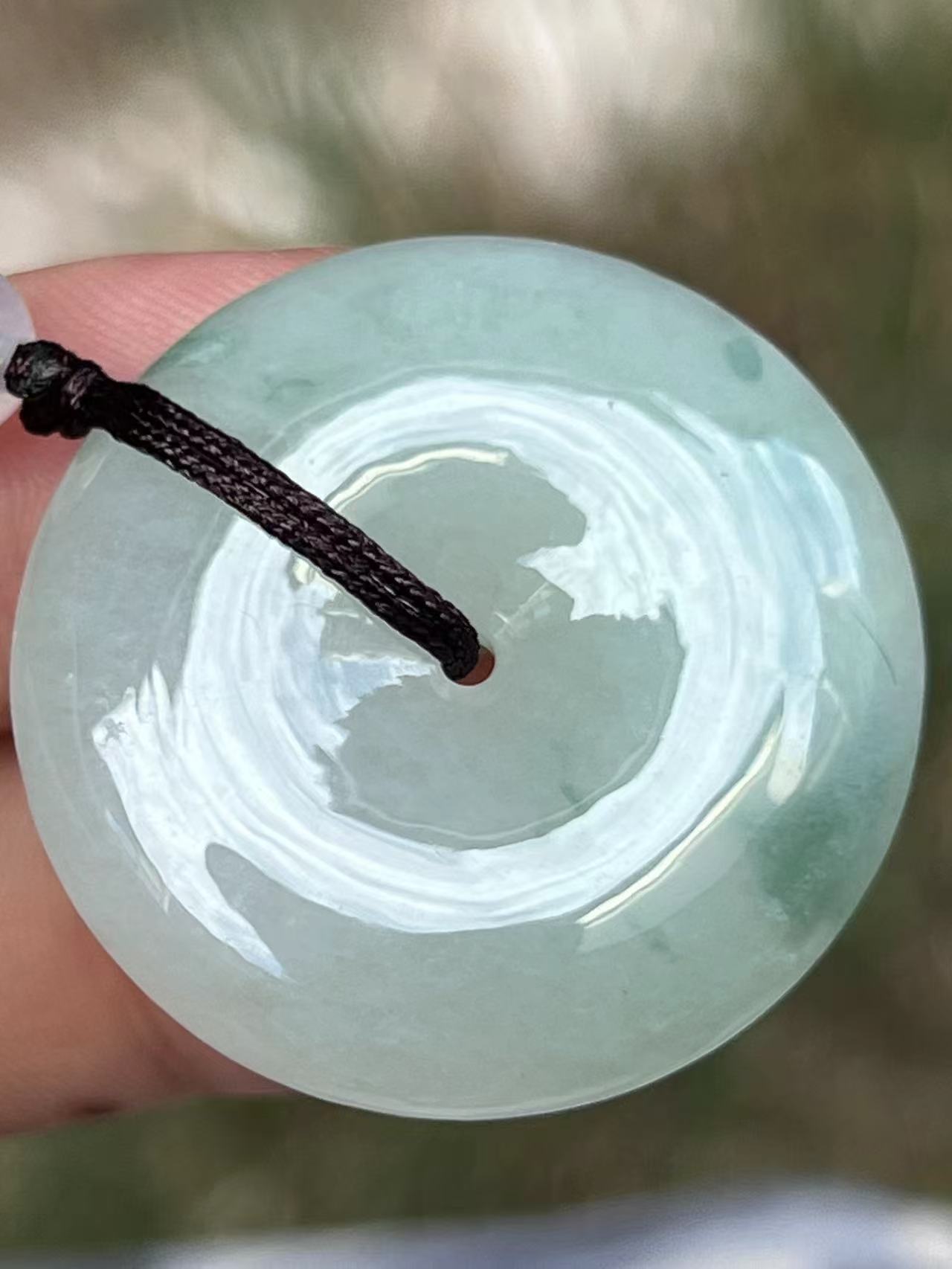 【云意轩】编号：8283  冰种飘兰花平安扣 天然翡翠 附证书