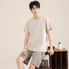 自然醒染夏家居服男睡衣100纯棉套装短袖短裤大码夏薄款四季通用高级感家居服QH 商品缩略图4