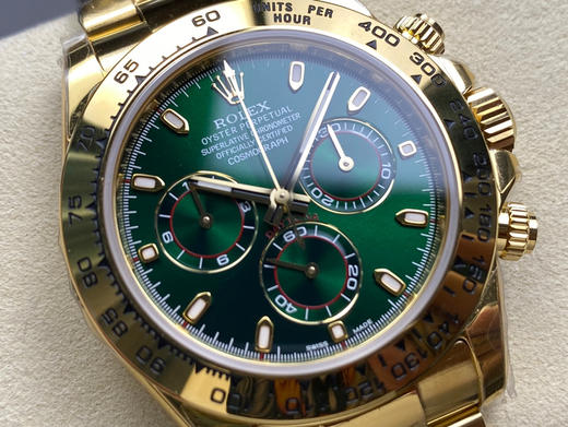 ZF.factory劳力士Rolex 绿金迪DAYTONA系列 迪通拿4130机芯“配重版”220g➕40MM*12MM的表壳整体采用贵金属材料和坚固耐用的蚝式精钢铸造，手感与硬度与正品一致❕❕ 商品图1