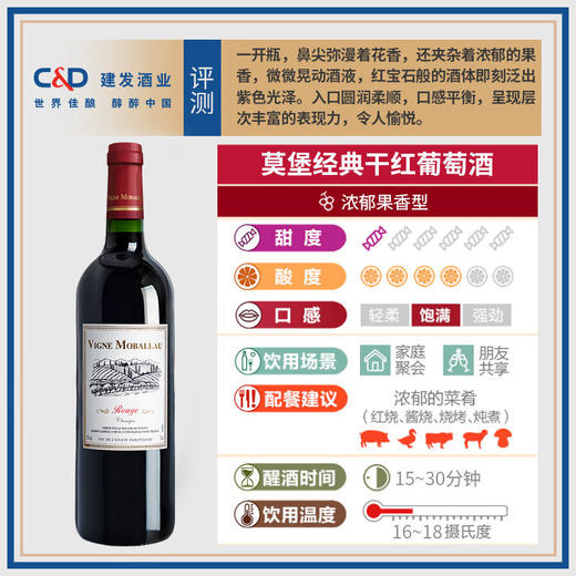 莫堡法式经典优雅   12度经典干红六支装 商品图1