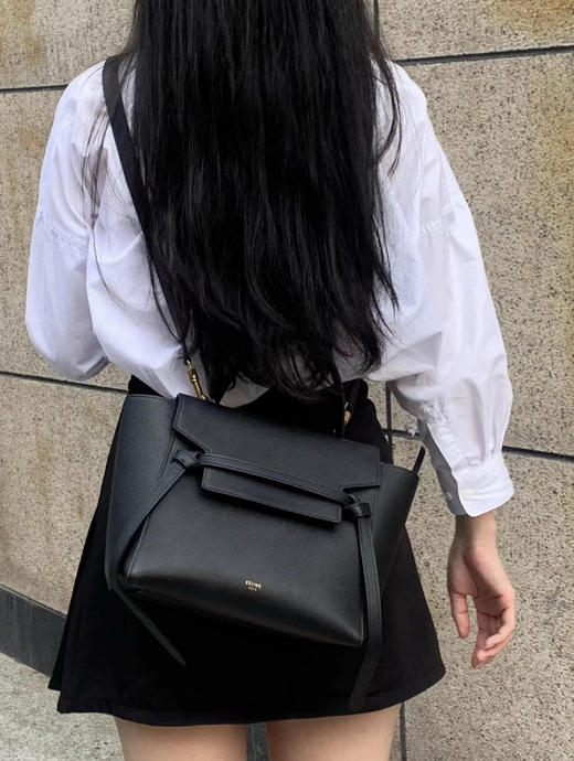 Celine micro 黑色 牛皮 鲶鱼包 商品图3