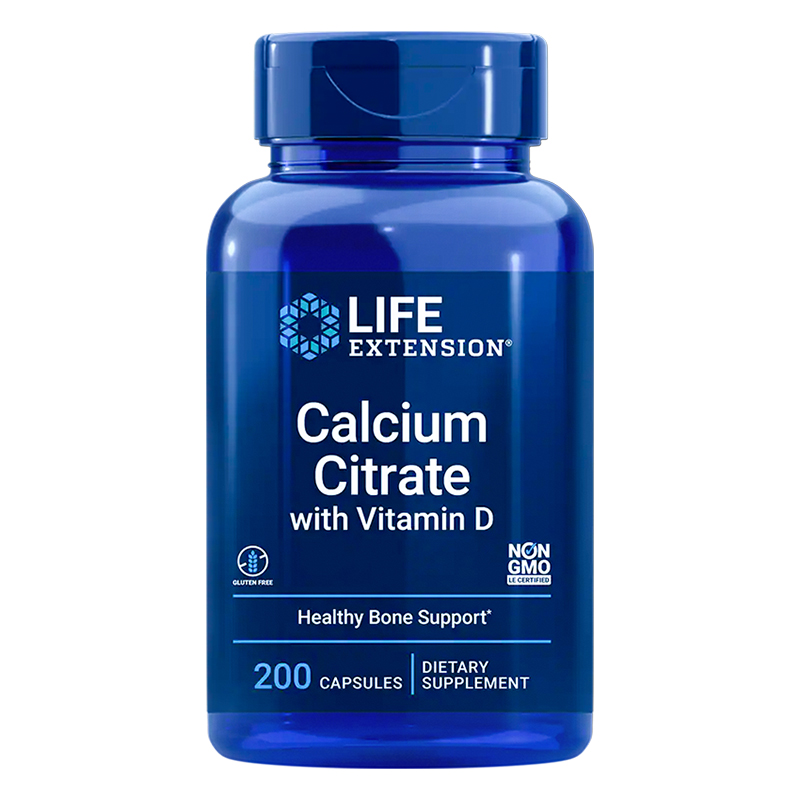 沿寿LIFE EXTENSION柠檬酸钙与维生素D 200粒