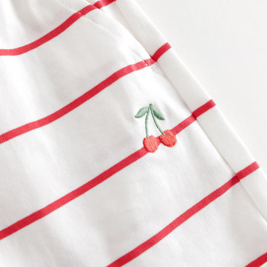 马克珍妮女童甜美刺绣条纹卷边短裤儿童裤子2025年夏装新款550697 商品图4