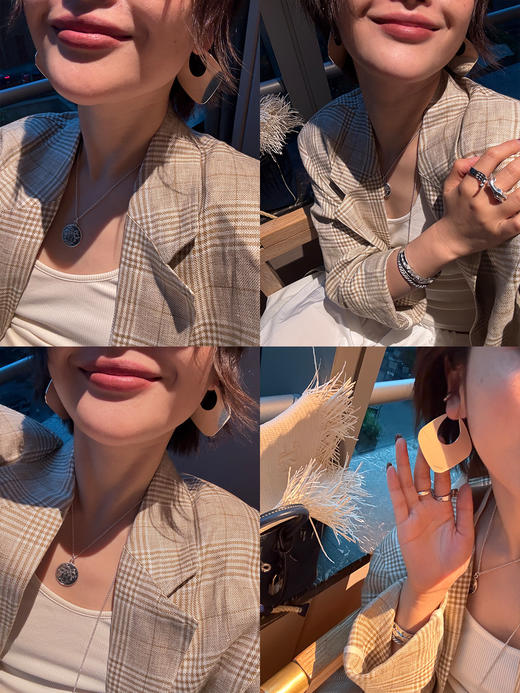 HIDEMI 极简设计感几何流线感菱形镀银百搭大耳环 金色/银色 商品图1