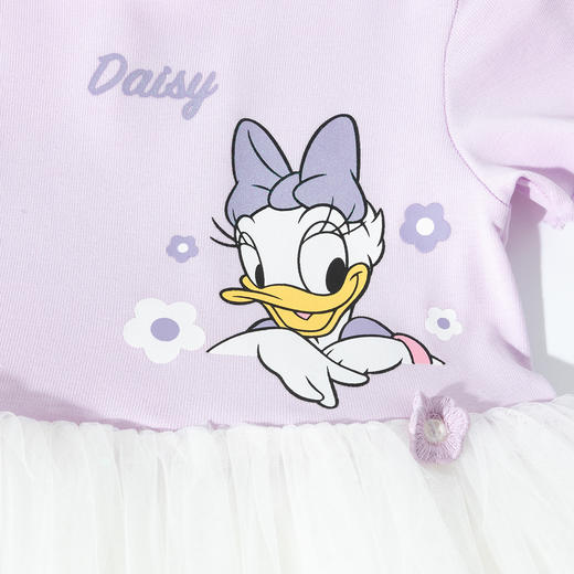 迪士尼2025夏季新款女童短袖连衣裙清爽透气休闲T恤裙宴会网纱裙公主裙ZD2EQ008 商品图8