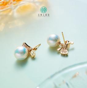 【春日珠宝】玉美人菲菲-S925珍珠耳坠约11-12mm 商品图0