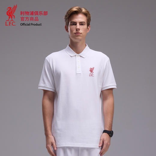 【官方正版】利物浦俱乐部 | 春夏新款白色棉感polo柔软舒适短袖清爽简约 商品图1