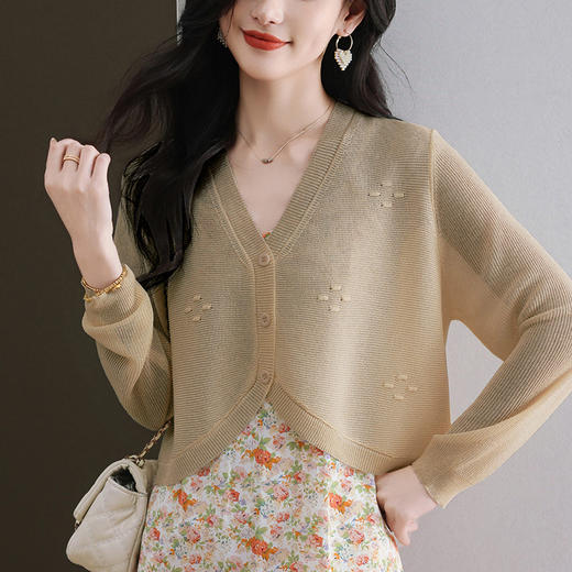 漂亮减龄洋气，冰丝开衫外套CC9126 商品图0