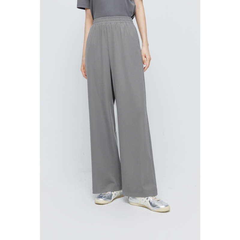 【积分换购不退货】【商场同款】诗凡黎灰色高腰直筒休闲裤2024夏新款长裤3F4350731