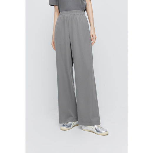 【积分换购不退货】【商场同款】诗凡黎灰色高腰直筒休闲裤2024夏新款长裤3F4350731 商品图0