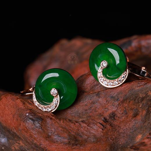 【祝你平安】平安扣翡翠耳夹EZ12401080 商品图2