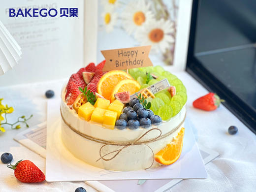 《缤纷果趣》水果动物奶油蛋糕 商品图0