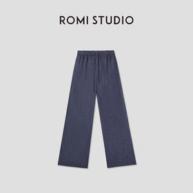 ROMI STUDIO士林染100%亚麻微皱感经典老钱直筒长裤 RWCSXY1747