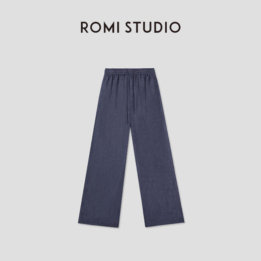 ROMI STUDIO士林染100%亚麻微皱感经典老钱直筒长裤 RWCSXY1747 商品图0