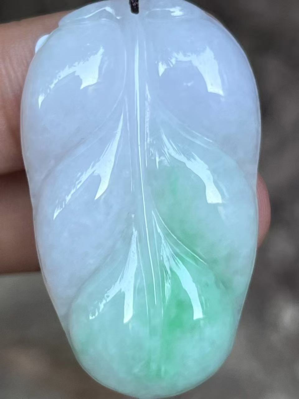 【云意轩翡翠】编号：9443 白底青金枝玉叶 天然翡翠 附证书