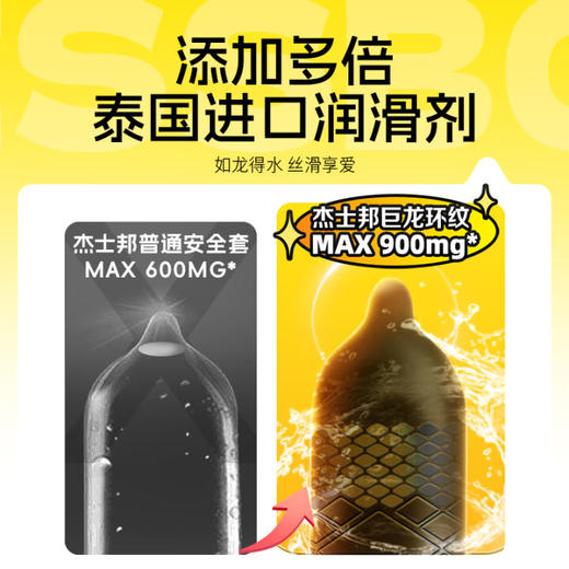杰士邦超薄避孕套带刺阴巨龙环纹12只安全套套女性快潮情趣计生用品 商品图4