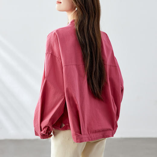 馥迦文艺圆领立领长袖衬衫 商品图4