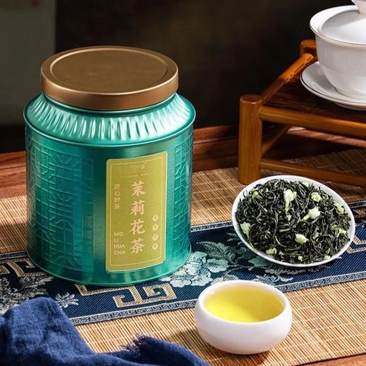 强韵茉莉花茶万朵茉莉才能制作1斤的茉莉花茶600小时七窨一提叶嫩绿油润花清香成型基地直邮 商品图0