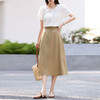 熙世界通勤休闲半身裙女夏季松紧高腰淡人穿搭轻工装口袋a字伞裙 商品缩略图4