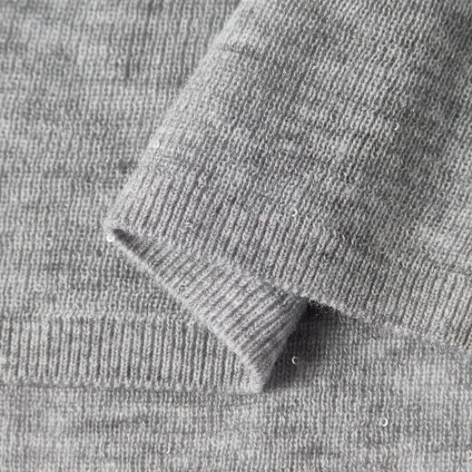 【积分换购不退货】【特惠不退货】伊芙丽绵羊毛亲肤针织短袖1F7431861MS 商品图3