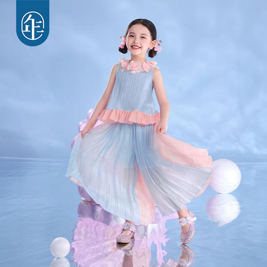 年衣童装套装2025夏季新款无袖上衣长裤两件套梦幻帷幕套装 商品图3