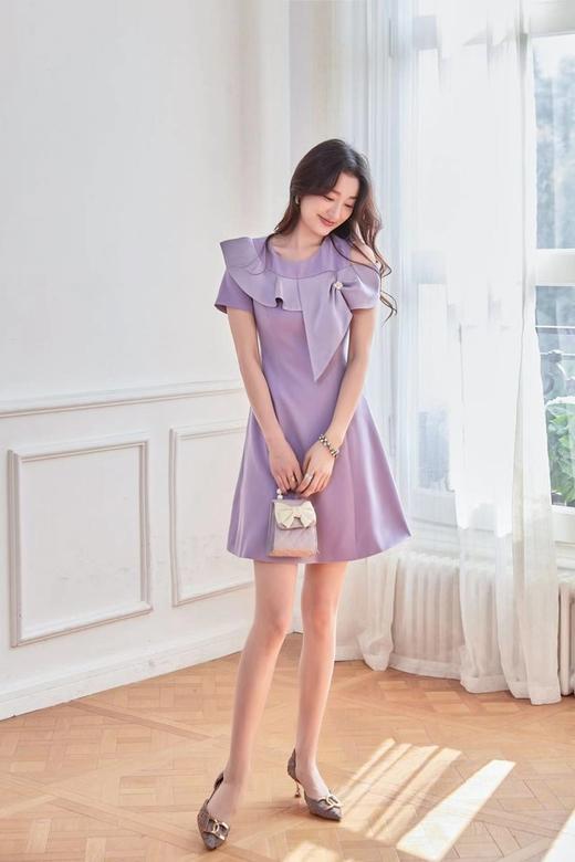 amadella 香芋紫荷叶边领连衣裙 18274 商品图1