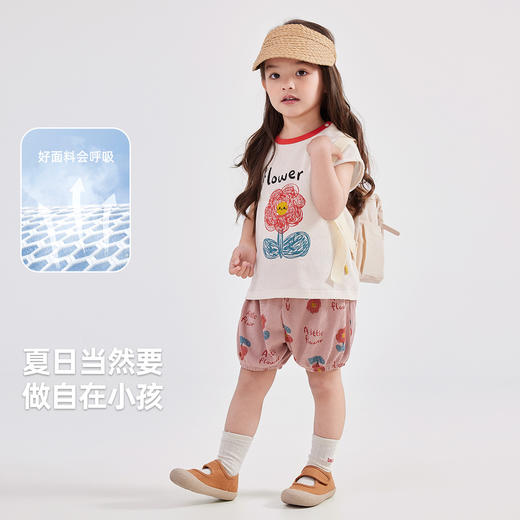 嘟嘟家女童休闲套装夏季洋气小女生背心短裤两件套女宝裤子童装潮 商品图2