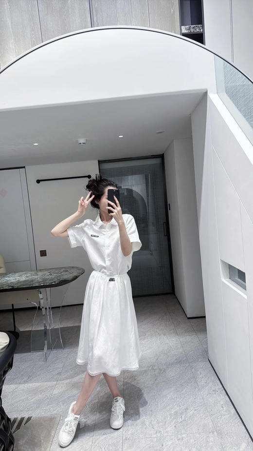 缪缪 25早春学院风白色半裙（TM） 商品图6