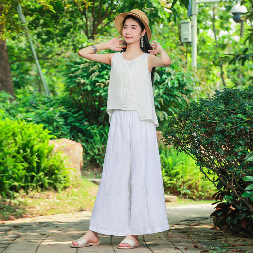 【出游新品】浮生简约阔腿裤  | 松紧腰设计 | 现货加急发 商品图2