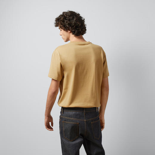 GUCCI 古驰 男士互扣式双G印花棉质针织圆领短袖T恤 驼色 771758 XJF68 2293 商品图2